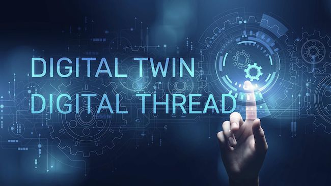 Enterprise product lifecycle management software in digital thread and digital twin