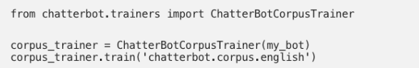 Use a data corpus to train the Python chatbot